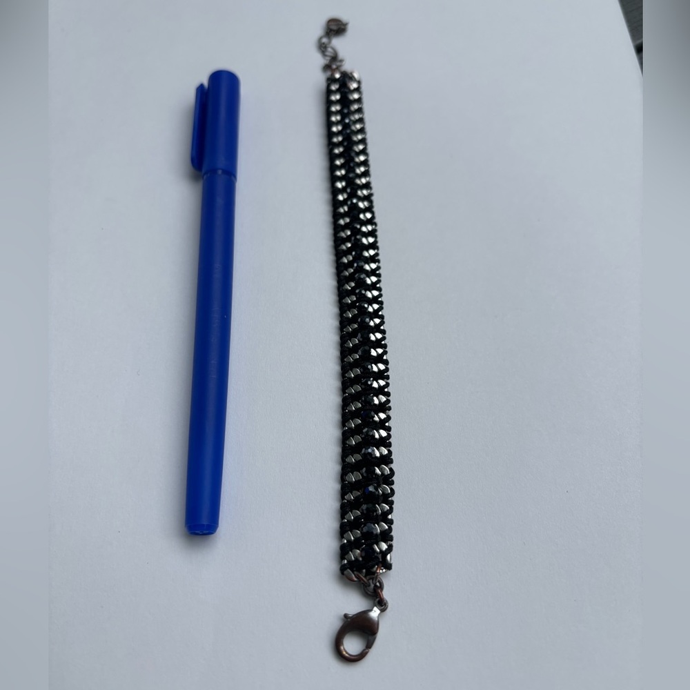 Stella & Dot Black and Silver Chain Bracelet
